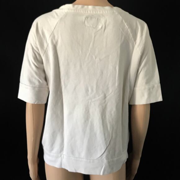 Anthropologie Saturday Sunday Cream White Embroidered Posies Pullover S - Picture 4 of 7